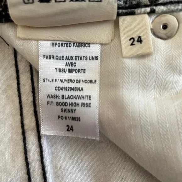 Alice & Olivia Jeans NEW Good High Rise Skinny Crop Black & White Snake Print 24 - Picture 6 of 8